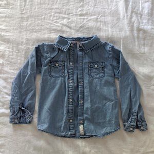 Chambray Pearl-Snap Button Shirt size 6